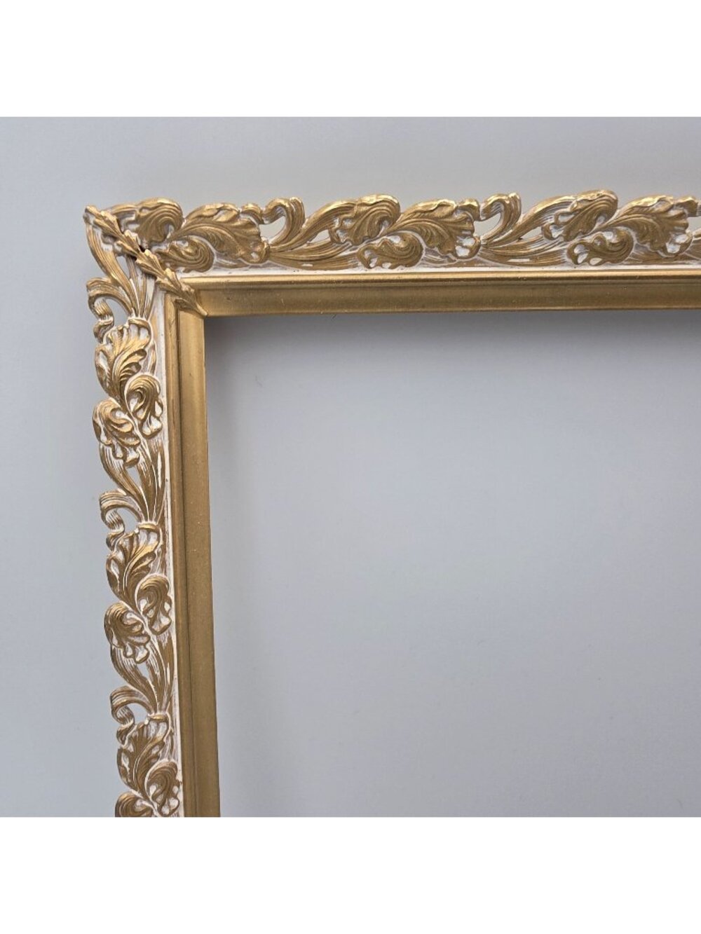 Vintage Gold-Tone Ornate Floral Picture Frame Filigree Hollywood Regency 8x10"